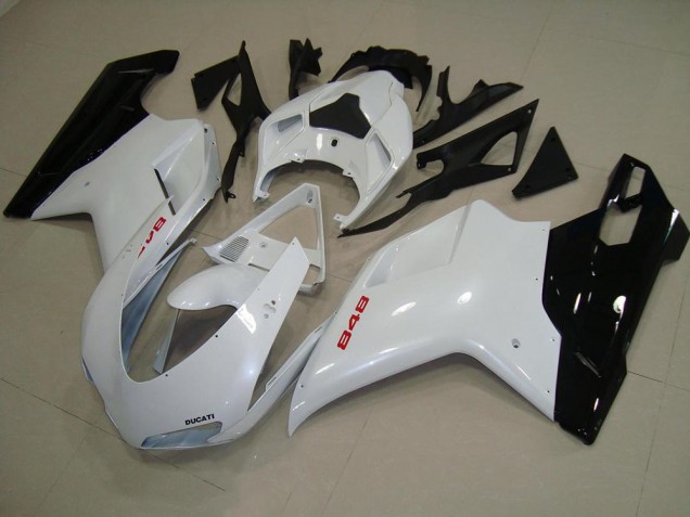 Großhandel Ducati 848 1098 1198 2007-2014 Motorrad Verkleidungen - Perl Weiß Schwarz Großhandel Ducati 848 1098 1198 2007-2014 Motorrad Verkleidungen - Perl Weiß Schwarz