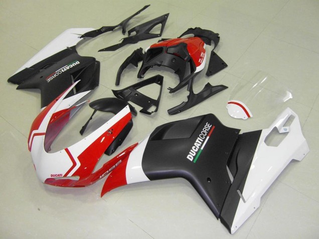 Großhandel Ducati 848 1098 1198 2007-2014 Motorrad Verkleidungen - Matt Schwarz Weiß Rot Großhandel Ducati 848 1098 1198 2007-2014 Motorrad Verkleidungen - Matt Schwarz Weiß Rot
