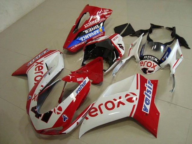 Großhandel Ducati 848 1098 1198 2007-2014 Motorrad Verkleidungen - Weiß Rot Xerox Großhandel Ducati 848 1098 1198 2007-2014 Motorrad Verkleidungen - Weiß Rot Xerox