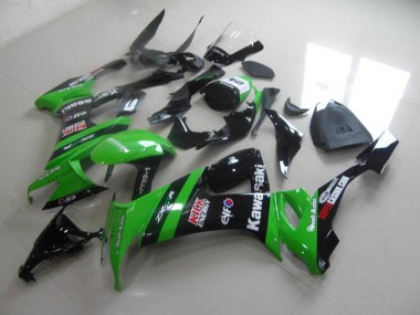 Großhandel ZX10R 2008-2010 Motorrad Verkleidungen - Grün Schwarzer Kick