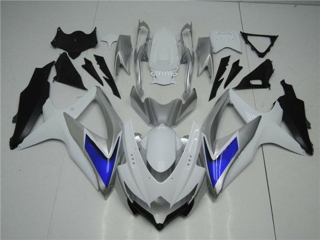 Großhandel GSXR 600 / 750 K8 2008-2010 Motorrad Verkleidungen - Weiß Silber Blau Großhandel GSXR 600 / 750 K8 2008-2010 Motorrad Verkleidungen - Weiß Silber Blau