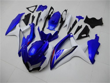 Großhandel GSXR 600 / 750 K8 2008-2010 Motorrad Verkleidungen Komplett Sets - Blau Weiß