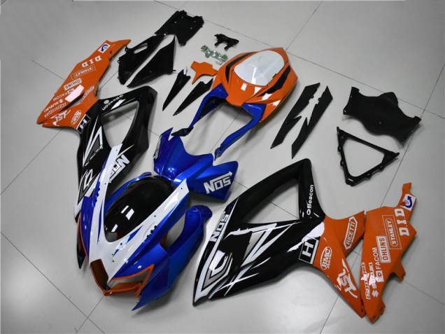 Großhandel GSXR 600 / 750 K8 2008-2010 Motorrad Verkleidungen - Blau Orange