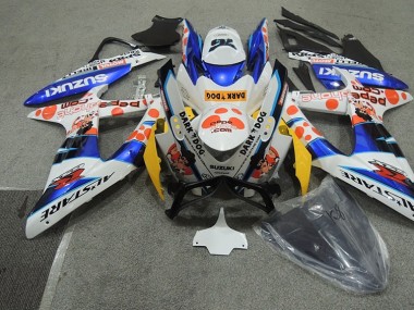 Großhandel GSXR 600 K8 2008-2010 Motorrad Verkleidungen - Weiß Blau Dunkel Hund