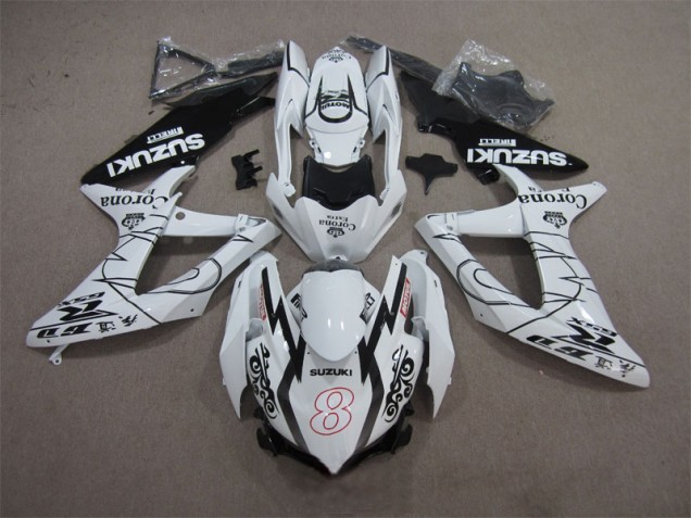 Großhandel GSXR 600 K8 2008-2010 Motorrad Verkleidungen - Weiß Schwarz Corona Extra Motul 8 Großhandel GSXR 600 K8 2008-2010 Motorrad Verkleidungen - Weiß Schwarz Corona Extra Motul 8