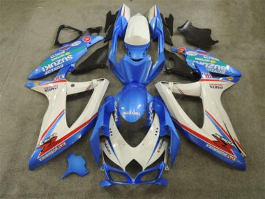 Großhandel GSXR 600 K8 2008-2010 Motorrad Verkleidungen - Blau Weiß mit Aufklebern