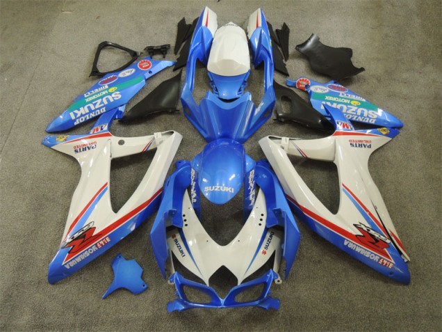 Großhandel GSXR 600 K8 2008-2010 Motorrad Verkleidungen - Blau Weiß mit Aufklebern Großhandel GSXR 600 K8 2008-2010 Motorrad Verkleidungen - Blau Weiß mit Aufklebern