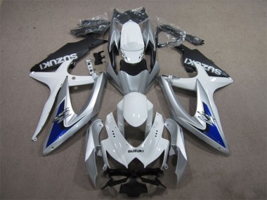 Großhandel GSXR 600 K8 2008-2010 Motorrad Verkleidungen - Silber Blau Weiß