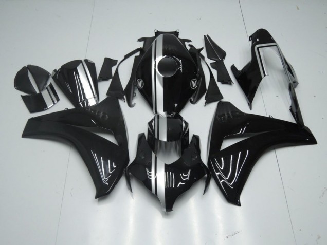 Großhandel CBR 1000 RR 2008-2011 Motorrad Verkleidungen - Glänzend Schwarz mit silbernem Streifen