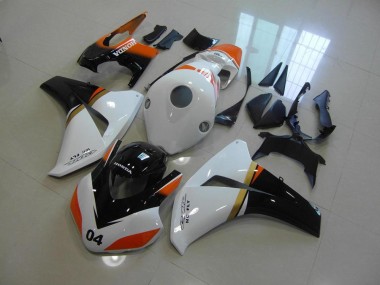 Großhandel CBR 1000 RR 2008-2011 Motorrad Verkleidungen - Weiß Und Schwarz Und Orange Rennen