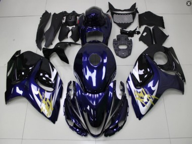 Großhandel GSXR 1300 Hayabusa 2008-2019 Motorrad Verkleidungen - Blau Gold