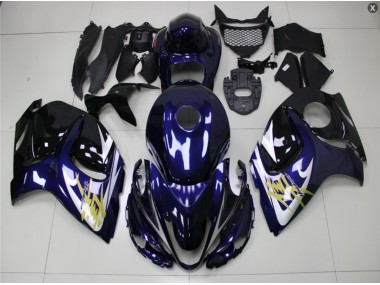 Großhandel GSXR 1300 Hayabusa 2008-2019 Motorrad Verkleidungen - Blau Gold