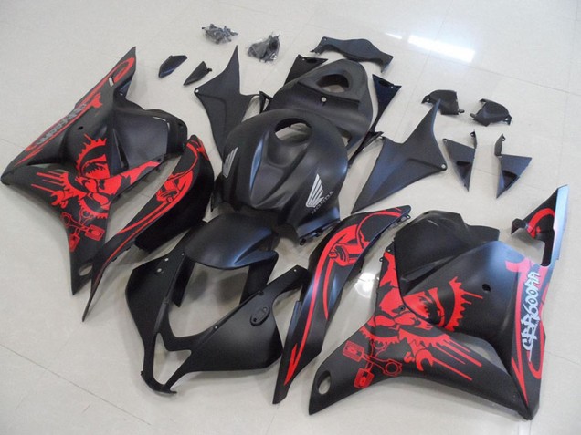 Großhandel CBR 600 RR 2009-2012 Motorrad Verkleidungen - Matt Schwarz mit rotem Totenkopf Großhandel CBR 600 RR 2009-2012 Motorrad Verkleidungen - Matt Schwarz mit rotem Totenkopf