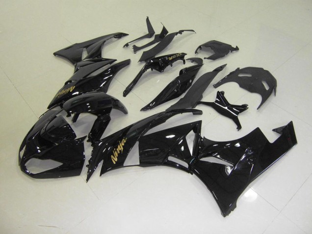 Großhandel ZX6R 2009-2012 Motorrad Verkleidungen - Schwarz mit goldenem Aufkleber Großhandel ZX6R 2009-2012 Motorrad Verkleidungen - Schwarz mit goldenem Aufkleber