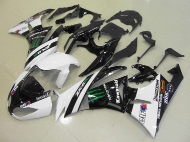 Großhandel ZX6R 2009-2012 Motorrad Verkleidungen - Weiß Monster