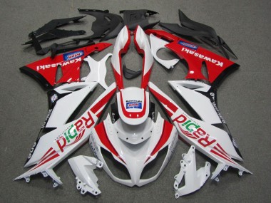 Großhandel ZX6R 2009-2012 Motorrad Verkleidungen - Weiß Rot Rapid