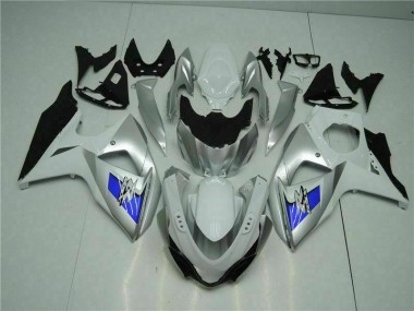 Großhandel GSXR 1000 K9 2009-2016 Motorrad Verkleidungen - Silber Weiß