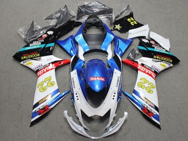 Großhandel GSXR 600 K11 2011-2024 Motorrad Verkleidungen - Blau Weiß Rot Rockstar 22