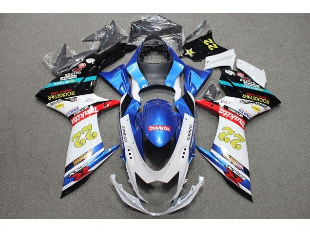 Großhandel GSXR 600 K11 2011-2024 Motorrad Verkleidungen - Blau Weiß Rot Rockstar 22 Großhandel GSXR 600 K11 2011-2024 Motorrad Verkleidungen - Blau Weiß Rot Rockstar 22