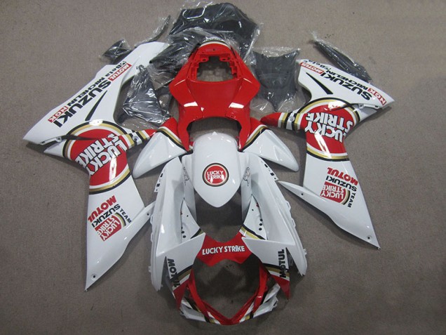 Großhandel GSXR 600 K11 2011-2024 Motorrad Verkleidungen - Weiß Lucky Strike Rot Motul Großhandel GSXR 600 K11 2011-2024 Motorrad Verkleidungen - Weiß Lucky Strike Rot Motul
