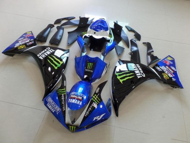 Großhandel R1 2012-2014 Motorrad Verkleidungen - BlauSchwarz Monster