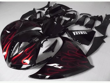 Großhandel R1 2012-2014 Motorrad Verkleidungen - Rote Schwarz Flamme