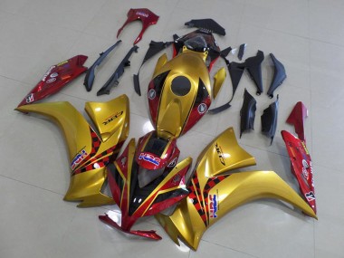 Großhandel CBR 1000 RR 2012-2016 Motorrad Verkleidungen - Gold und Dunkel rot