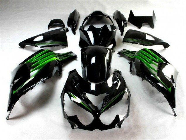 Großhandel ZX14R ZZR 1400 2012-2021 Motorrad Verkleidungen - Schwarz Grün
