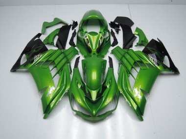 Großhandel ZX14R ZZR 1400 2012-2021 Motorrad Verkleidungen - Grüne Flamme