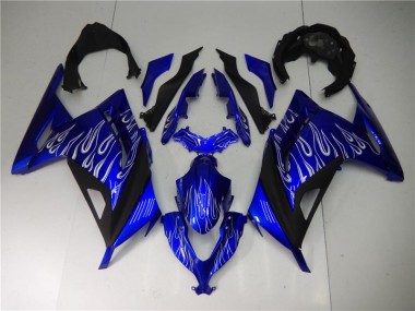 Großhandel EX300 2013-2016 Motorrad Verkleidungen - Blau Weiß Schwarz