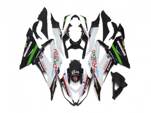 Großhandel ZX6R 2013-2018 Motorrad Verkleidungen - Weiß Schwarz