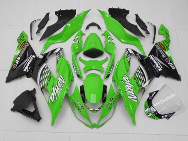 Großhandel ZX6R 2013-2018 Motorrad Verkleidungen - Grün Schwarz 11