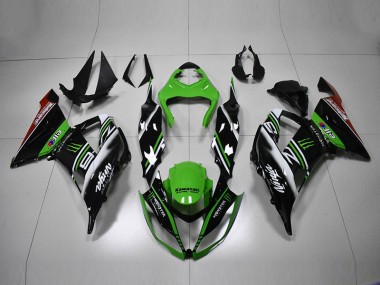 Großhandel ZX6R 2013-2018 Motorrad Verkleidungen - Grün Schwarz Weiß